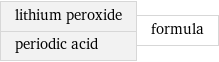 lithium peroxide periodic acid | formula