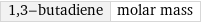 1, 3-butadiene | molar mass