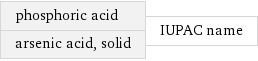 phosphoric acid arsenic acid, solid | IUPAC name