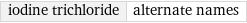 iodine trichloride | alternate names