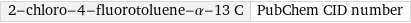 2-chloro-4-fluorotoluene-α-13 C | PubChem CID number