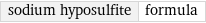 sodium hyposulfite | formula