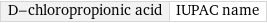 D-chloropropionic acid | IUPAC name