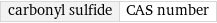 carbonyl sulfide | CAS number