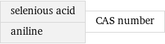 selenious acid aniline | CAS number