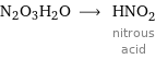 N2O3H2O ⟶ HNO_2 nitrous acid