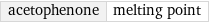 acetophenone | melting point