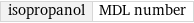 isopropanol | MDL number