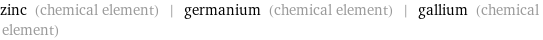 zinc (chemical element) | germanium (chemical element) | gallium (chemical element)