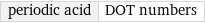 periodic acid | DOT numbers