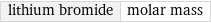 lithium bromide | molar mass