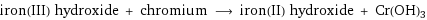 iron(III) hydroxide + chromium ⟶ iron(II) hydroxide + Cr(OH)3