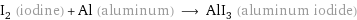 I_2 (iodine) + Al (aluminum) ⟶ AlI_3 (aluminum iodide)