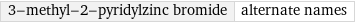 3-methyl-2-pyridylzinc bromide | alternate names