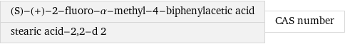 (S)-(+)-2-fluoro-α-methyl-4-biphenylacetic acid stearic acid-2, 2-d 2 | CAS number