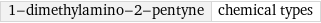 1-dimethylamino-2-pentyne | chemical types