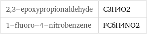 2, 3-epoxypropionaldehyde | C3H4O2 1-fluoro-4-nitrobenzene | FC6H4NO2