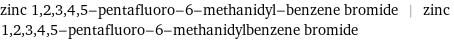 zinc 1, 2, 3, 4, 5-pentafluoro-6-methanidyl-benzene bromide | zinc 1, 2, 3, 4, 5-pentafluoro-6-methanidylbenzene bromide