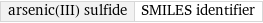 arsenic(III) sulfide | SMILES identifier