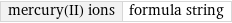 mercury(II) ions | formula string