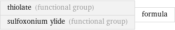 thiolate (functional group) sulfoxonium ylide (functional group) | formula