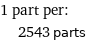 1 part per:  | 2543 parts