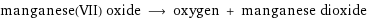 manganese(VII) oxide ⟶ oxygen + manganese dioxide