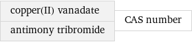 copper(II) vanadate antimony tribromide | CAS number
