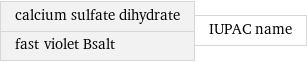 calcium sulfate dihydrate fast violet Bsalt | IUPAC name