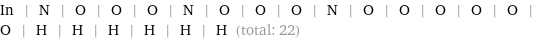 In | N | O | O | O | N | O | O | O | N | O | O | O | O | O | O | H | H | H | H | H | H (total: 22)