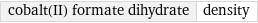 cobalt(II) formate dihydrate | density