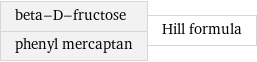 beta-D-fructose phenyl mercaptan | Hill formula
