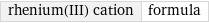 rhenium(III) cation | formula