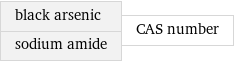 black arsenic sodium amide | CAS number