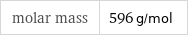 molar mass | 596 g/mol