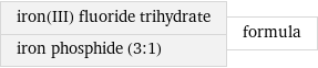 iron(III) fluoride trihydrate iron phosphide (3:1) | formula