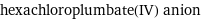 hexachloroplumbate(IV) anion