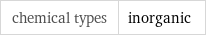 chemical types | inorganic