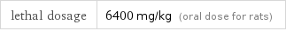 lethal dosage | 6400 mg/kg (oral dose for rats)