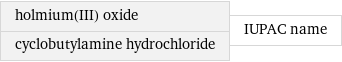 holmium(III) oxide cyclobutylamine hydrochloride | IUPAC name