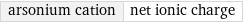 arsonium cation | net ionic charge