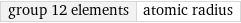 group 12 elements | atomic radius