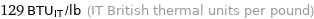 129 BTU_IT/lb (IT British thermal units per pound)