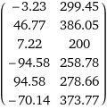 (-3.23 | 299.45 46.77 | 386.05 7.22 | 200 -94.58 | 258.78 94.58 | 278.66 -70.14 | 373.77)