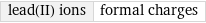 lead(II) ions | formal charges