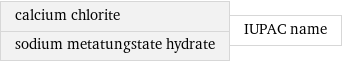 calcium chlorite sodium metatungstate hydrate | IUPAC name