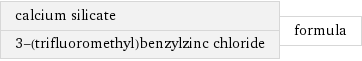 calcium silicate 3-(trifluoromethyl)benzylzinc chloride | formula