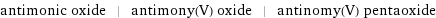 antimonic oxide | antimony(V) oxide | antinomy(V) pentaoxide