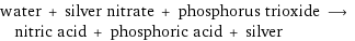 water + silver nitrate + phosphorus trioxide ⟶ nitric acid + phosphoric acid + silver