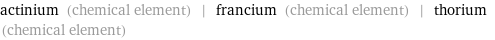 actinium (chemical element) | francium (chemical element) | thorium (chemical element)